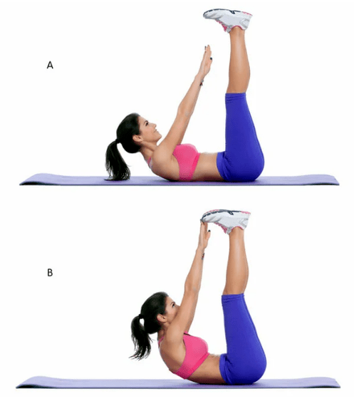 Torcerse con las piernas elevadas